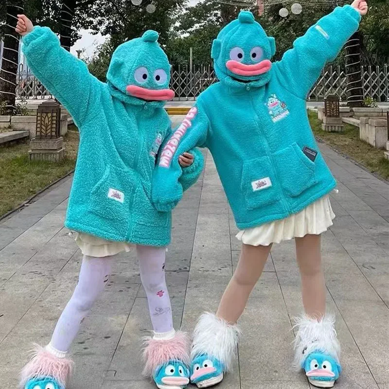 Cartoon Sanrios Hooded Cotton-Padded Jacket Women Winter Hangyodon Thicken Lamb Wool College Style Long Sleeve Warm Coat Female
Cartoon Sanrios Hooded Cotton-Padded Jacket Women Winter Hangyodon Thicken Lamb Wool College Style Long Sleeve Warm Coat Female