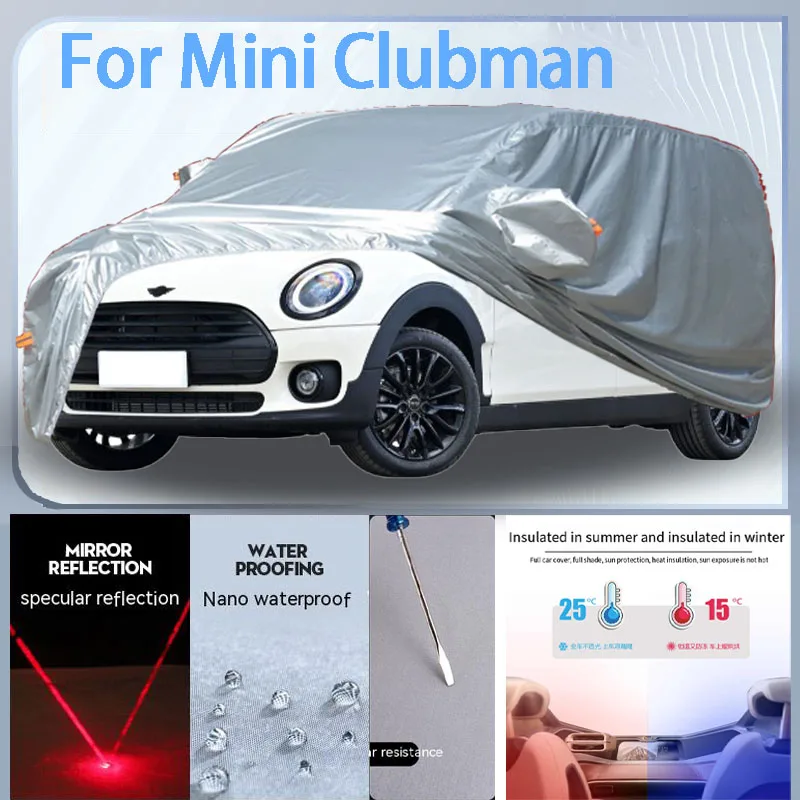 For Mini Clubman Full Car cover with UV protection and Winter Insulation roles,Rainproof,Snowproof Ati-frost properties.
For Mini Clubman Full Car cover with UV protection and Winter Insulation roles,Rainproof,Snowproof Ati-frost properties.