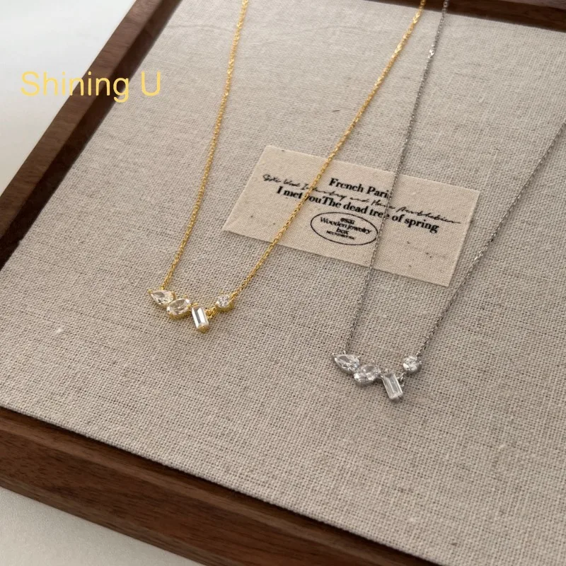 Shining U S925 Silver Oval Pear Pendant Necklace for Women Fine Jewelry School Season
Shining U S925 Silver Oval Pear Pendant Necklace for Women Fine Jewelry School Season