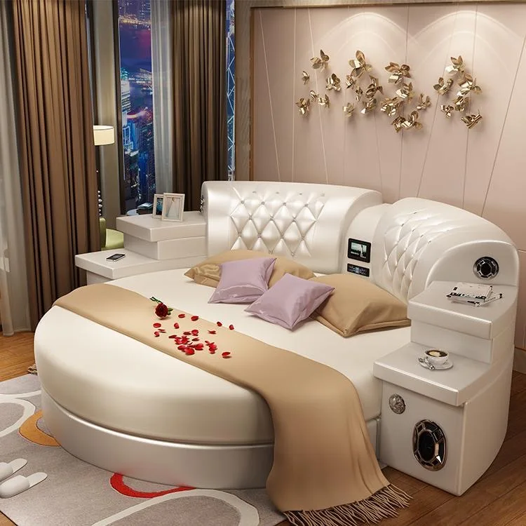 #Wholesale Hot Selling Modern Wooden Frame Bed, Bedroom Furniture Multi-functional Bed Round Leather Bed
#Wholesale Hot Selling Modern Wooden Frame Bed, Bedroom Furniture Multi-functional Bed Round Leather Bed