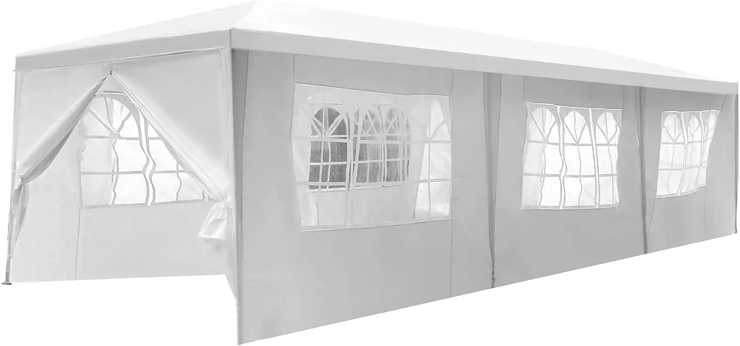 10x30ft White Waterproof Outdoor Gazebo Tent with 8 Removable Walls for Parties Weddings Camping BBQ Shelter
10x30ft White Waterproof Outdoor Gazebo Tent with 8 Removable Walls for Parties Weddings Camping BBQ Shelter
