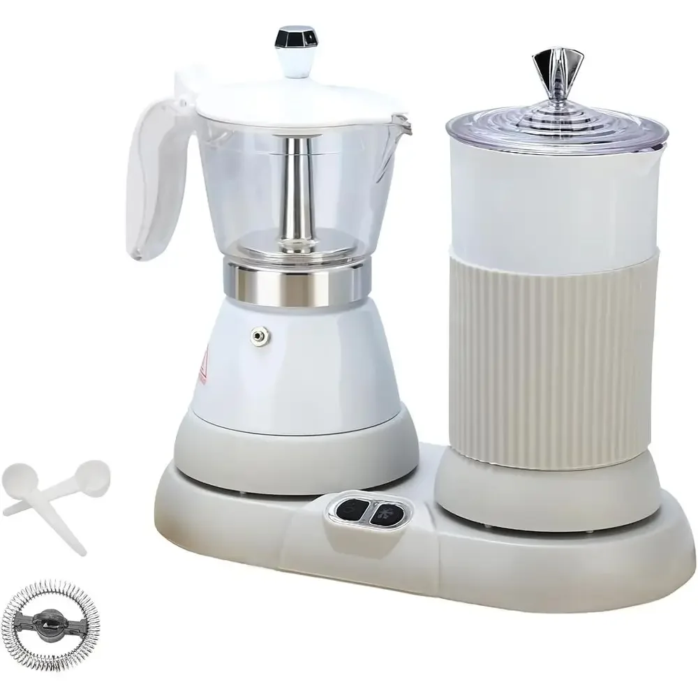 Dual-Function Espresso Maker with Milk Frother, 110V, One-Touch Operation
Dual-Function Espresso Maker with Milk Frother, 110V, One-Touch Operation