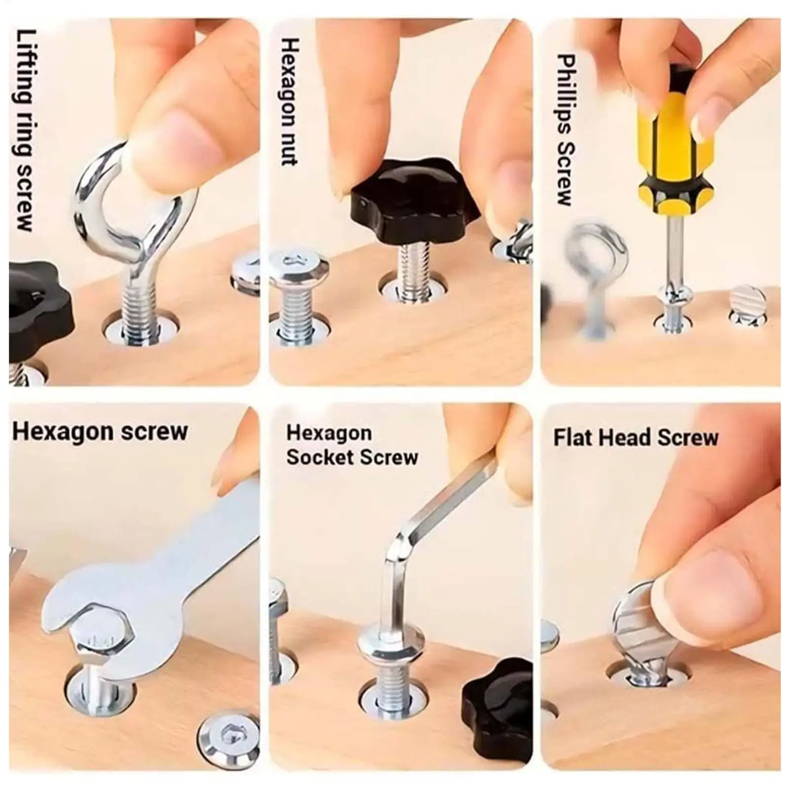 Развивающая доска-головоломка для закручивания винтов Монтессори, набор с отвертками, развивающая игрушка для детей на развитие мелкой моторики
Развивающая доска-головоломка для закручивания винтов Монтессори, набор с отвертками, развивающая игрушка для детей на развитие мелкой моторики