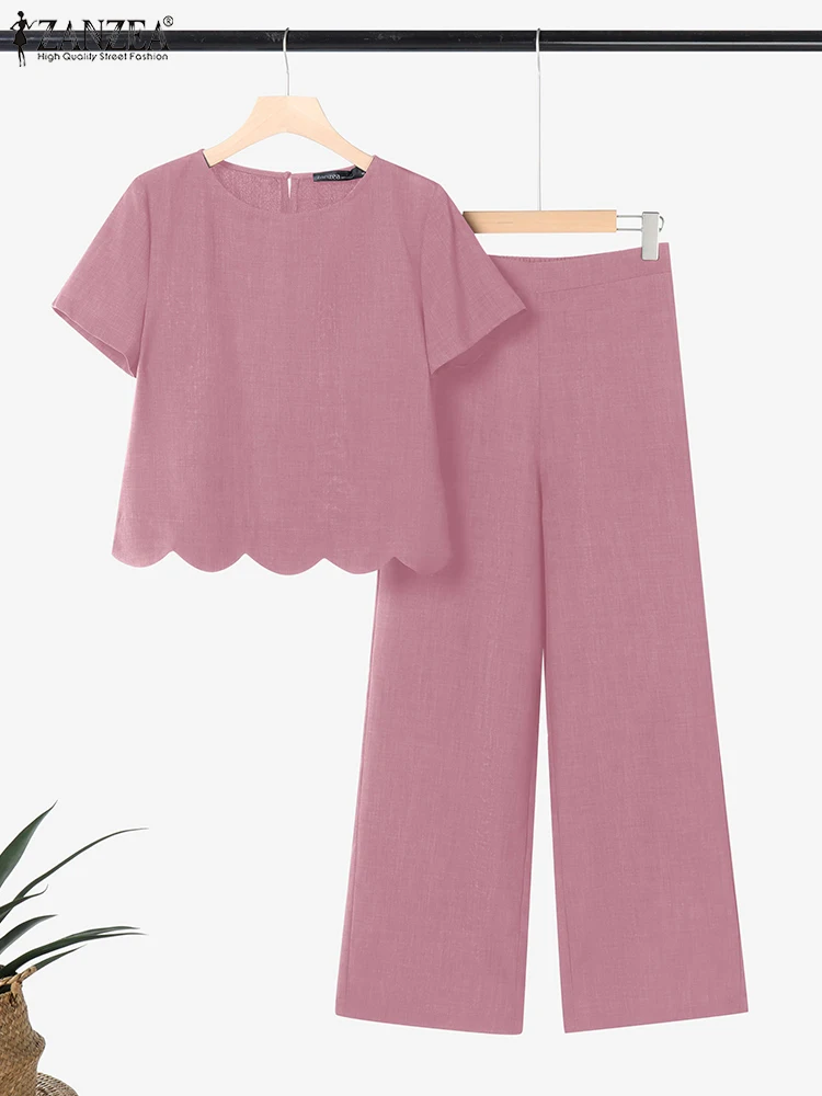 ZANZEA Vintage Women Pant Sets 2025 Summer Short Sleeve Solid 2pcs Casual Tops and Long Pants Fashion Two-piece Outfits Sets
ZANZEA Vintage Women Pant Sets 2025 Summer Short Sleeve Solid 2pcs Casual Tops and Long Pants Fashion Two-piece Outfits Sets
