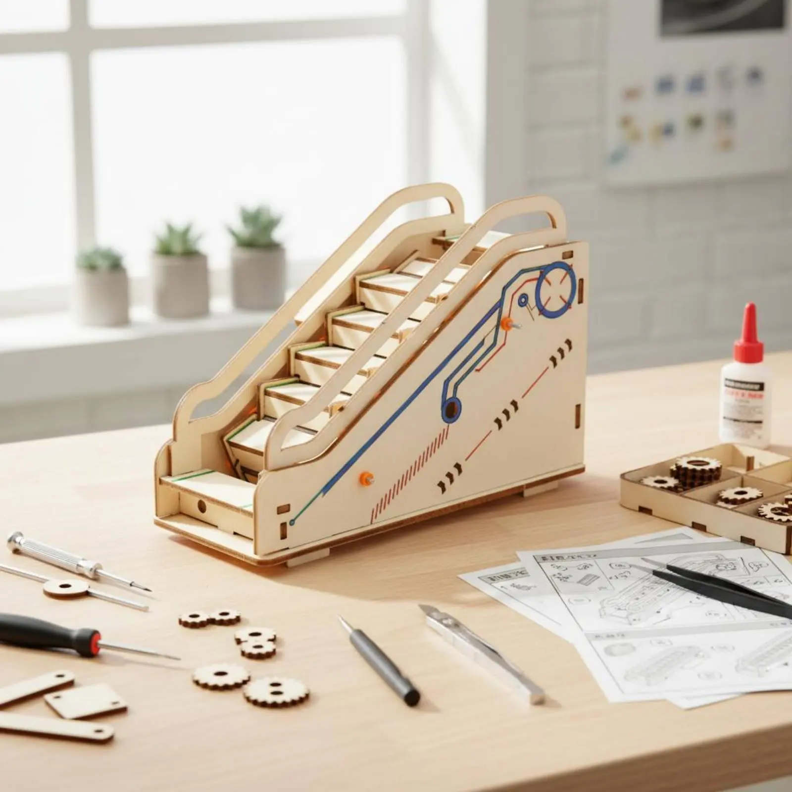 DIY Escalator Model STEAM Learning Electric Escalator Toy Mini Conveyor Belt Model Hands-on DIY Conveyor Belt Kit for Home Study
DIY Escalator Model STEAM Learning Electric Escalator Toy Mini Conveyor Belt Model Hands-on DIY Conveyor Belt Kit for Home Study