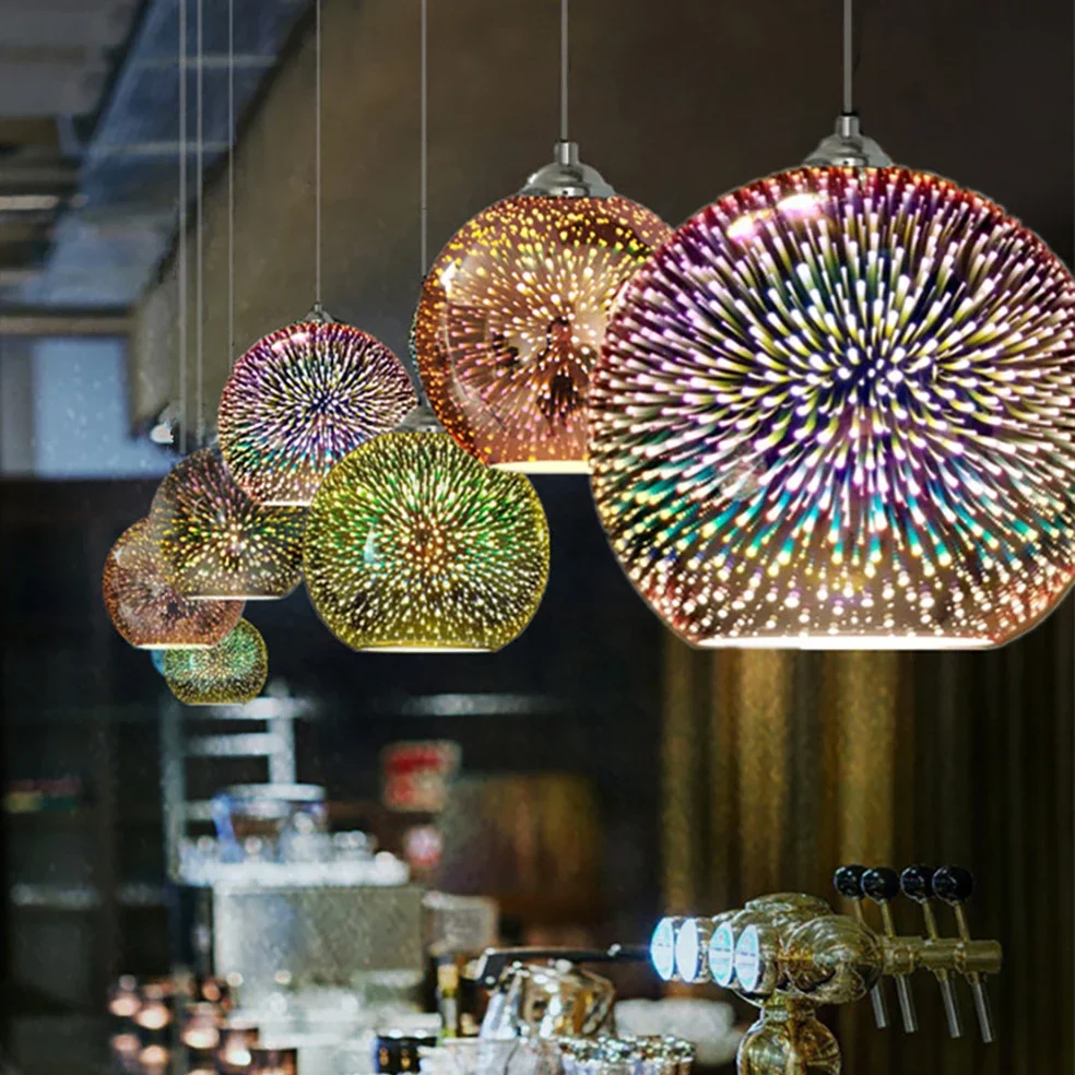 Glass Ceiling chandelier Colorful 3D chandelier LED Colorful Fireworks E27 Bedroom Lamp Restaurant Decorative chandelier
Glass Ceiling chandelier Colorful 3D chandelier LED Colorful Fireworks E27 Bedroom Lamp Restaurant Decorative chandelier