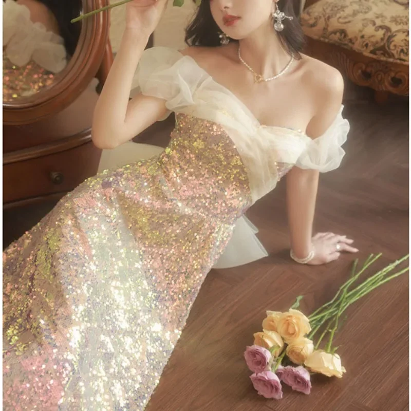 Boat Neck Elegant Banquet Sparkle Gown Exquisite Sequined Celebration Party Dress A-line Quinceanera Dresses Prom Vestidos
Boat Neck Elegant Banquet Sparkle Gown Exquisite Sequined Celebration Party Dress A-line Quinceanera Dresses Prom Vestidos