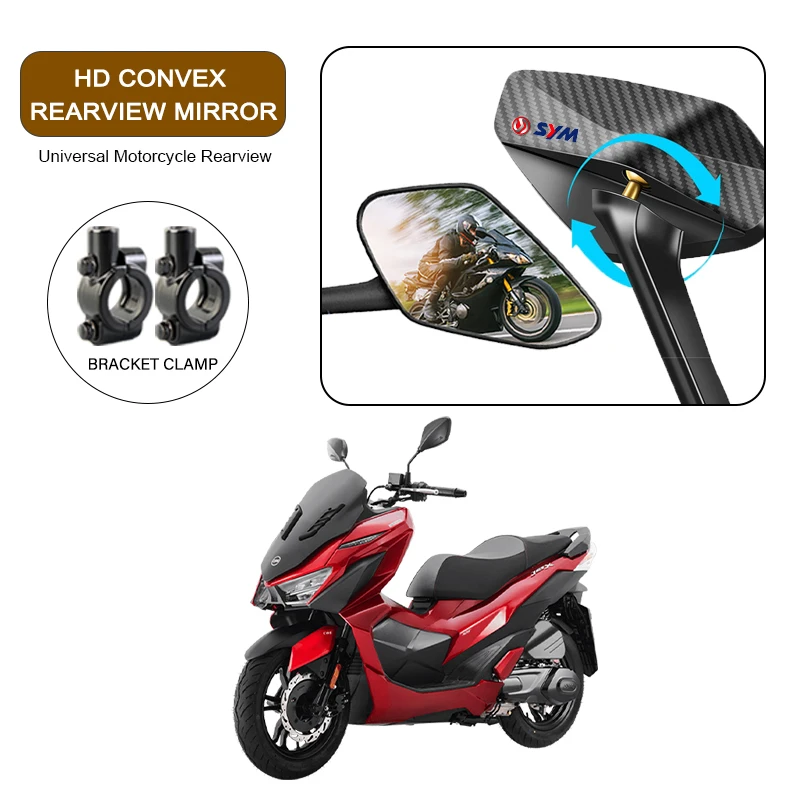 Зеркало заднего вида из углеродного волокна для Sym Joymax Z Adx300 150 Vf 185 Husky Mask 125 Maxsym Cruisym 300, выпуклые зеркала для мотоцикла 8 мм 
Зеркало заднего вида из углеродного волокна для Sym Joymax Z Adx300 150 Vf 185 Husky Mask 125 Maxsym Cruisym 300, выпуклые зеркала для мотоцикла 8 мм