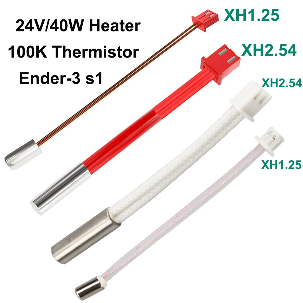 2 Sets 100K Thermistor Temperature Sensor XH1.25 Terminal 3D Printer Parts 24V 40W Cartridge Heater XH2.54 For Ender-3 S1
2 Sets 100K Thermistor Temperature Sensor XH1.25 Terminal 3D Printer Parts 24V 40W Cartridge Heater XH2.54 For Ender-3 S1