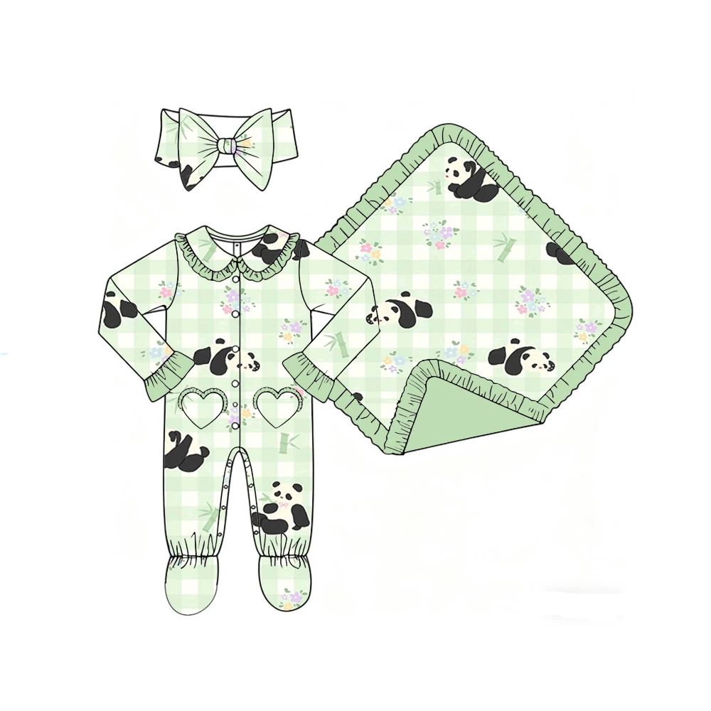 Boutique girls' blanket and romper lapel ruffle buttons love pocket binding feet animals flower print Custom patterns wholesale
Boutique girls' blanket and romper lapel ruffle buttons love pocket binding feet animals flower print Custom patterns wholesale
