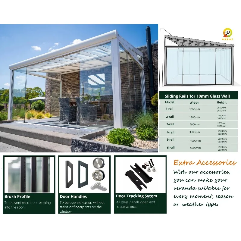 6x3 Modern Aluminum Patio Roof Garden with Polycarbonate Panel Terassenuberdachung Alu Outdoor Shelter
6x3 Modern Aluminum Patio Roof Garden with Polycarbonate Panel Terassenuberdachung Alu Outdoor Shelter
