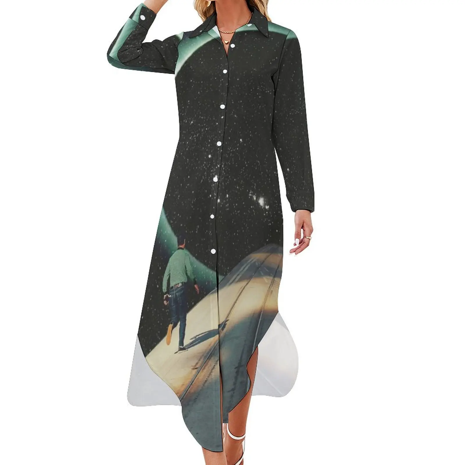 Escaping into the Void Long Sleeved Shirt Dress long dress women summer ladies dresses for special occasion prom dress
Escaping into the Void Long Sleeved Shirt Dress long dress women summer ladies dresses for special occasion prom dress