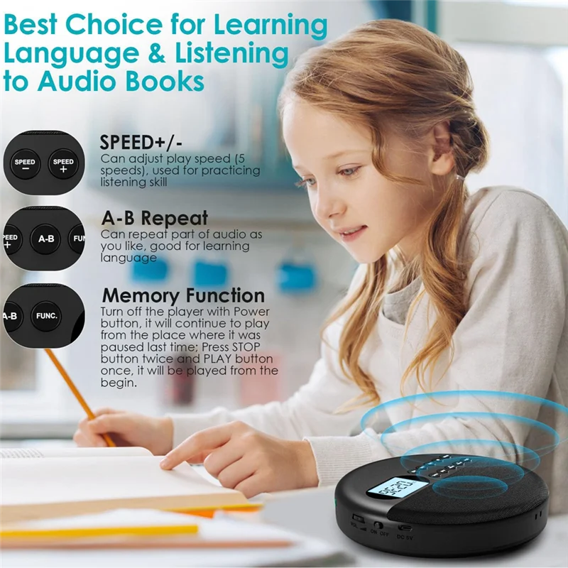 Mp3 CD-плеер с динамиками Перезаряжаемый CD-плеер ASP ЖК-дисплей с AUX-кабелем для автомобиля
Mp3 CD-плеер с динамиками Перезаряжаемый CD-плеер ASP ЖК-дисплей с AUX-кабелем для автомобиля