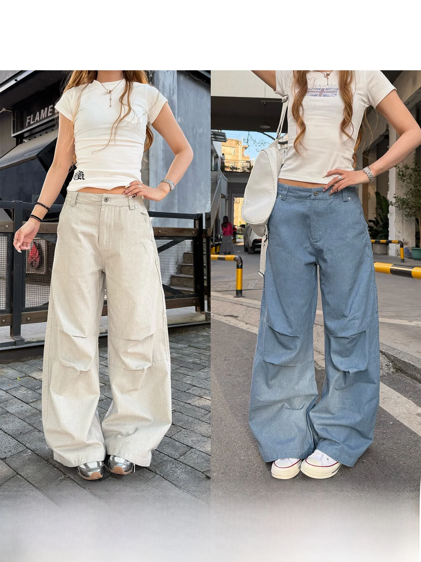 Loose Casual Women's Workwear Denim Jeans Spring Season Loose Feeling Casual Loose Slimming Floor-Length Pants Folded
Loose Casual Women's Workwear Denim Jeans Spring Season Loose Feeling Casual Loose Slimming Floor-Length Pants Folded