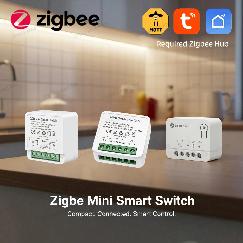 Zigbee Smart Switch Module Mini 10A/16A Optional 1/2 Channel Smart Home Relay Automation Breaker For Tuya Z2M Alexa Google Home
Zigbee Smart Switch Module Mini 10A/16A Optional 1/2 Channel Smart Home Relay Automation Breaker For Tuya Z2M Alexa Google Home