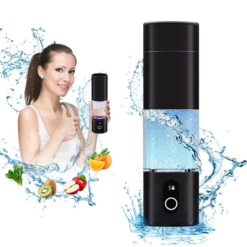 Hydrogen water bottle, glass material, new design, portable hydrogen-rich water bottle, hydrogen water generator
Hydrogen water bottle, glass material, new design, portable hydrogen-rich water bottle, hydrogen water generator