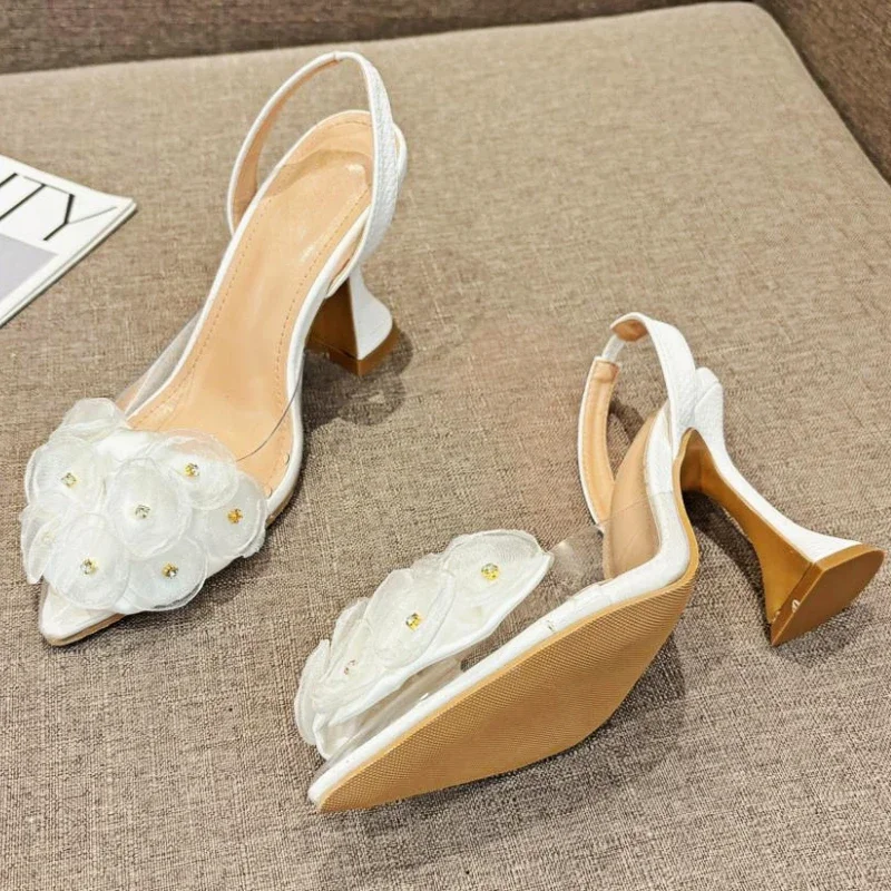 Flower Designer High Heels Women Rhinestone Pointed Toe Party Dress Shoes Shallow Elegant Fashion Slingbacks Sandals Female
Flower Designer High Heels Women Rhinestone Pointed Toe Party Dress Shoes Shallow Elegant Fashion Slingbacks Sandals Female