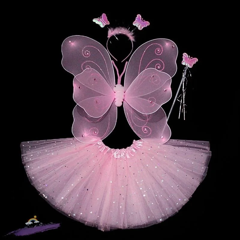 Halloween Costume Set Fairy Performance Clothes Girls Princess Skirt Wings Children's Outfit Polyester Material
Halloween Costume Set Fairy Performance Clothes Girls Princess Skirt Wings Children's Outfit Polyester Material