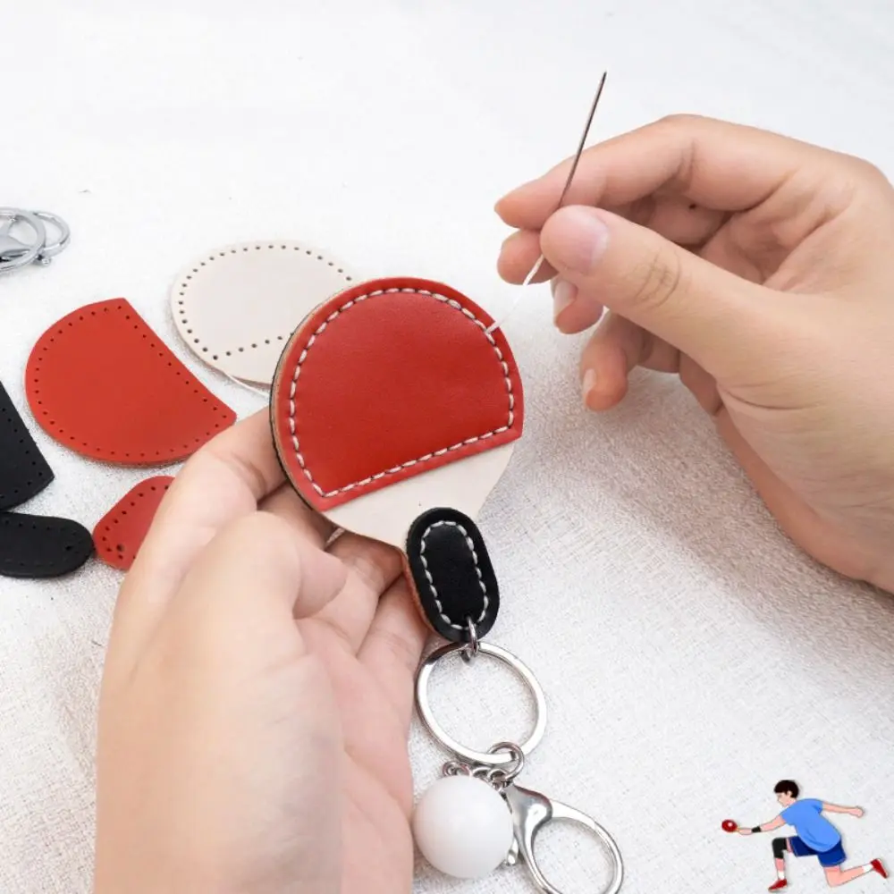 Leather Ping Pong Racket Pendants Hand-sewn Bag Decoration DIY Ping Pong Keyrings Anti-lost Ins Sports Fans Key Ring
Leather Ping Pong Racket Pendants Hand-sewn Bag Decoration DIY Ping Pong Keyrings Anti-lost Ins Sports Fans Key Ring