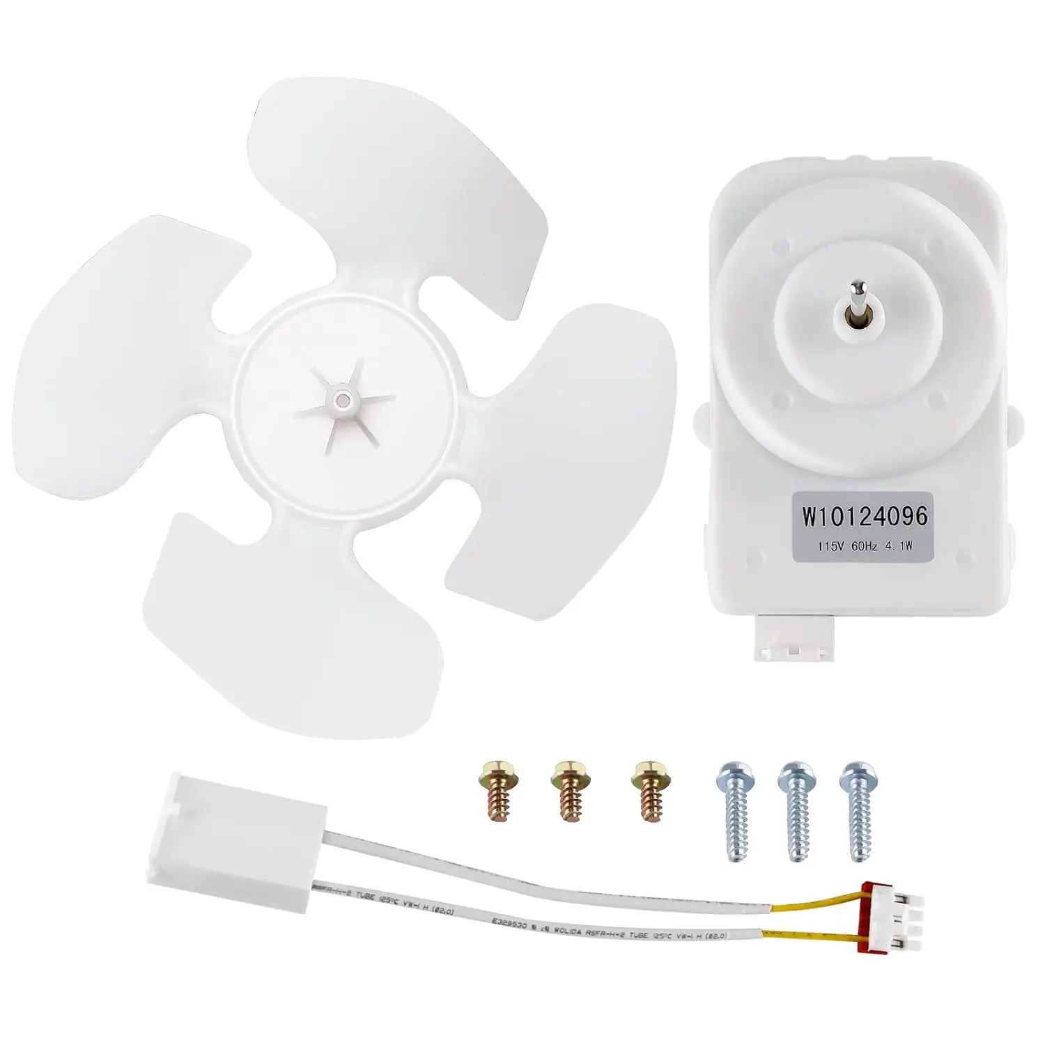 Refrigerator Condenser Fan Motor W10124096 - Fits Whirlpool - Includes Blade, Wiring Harness, Hardware
Refrigerator Condenser Fan Motor W10124096 - Fits Whirlpool - Includes Blade, Wiring Harness, Hardware