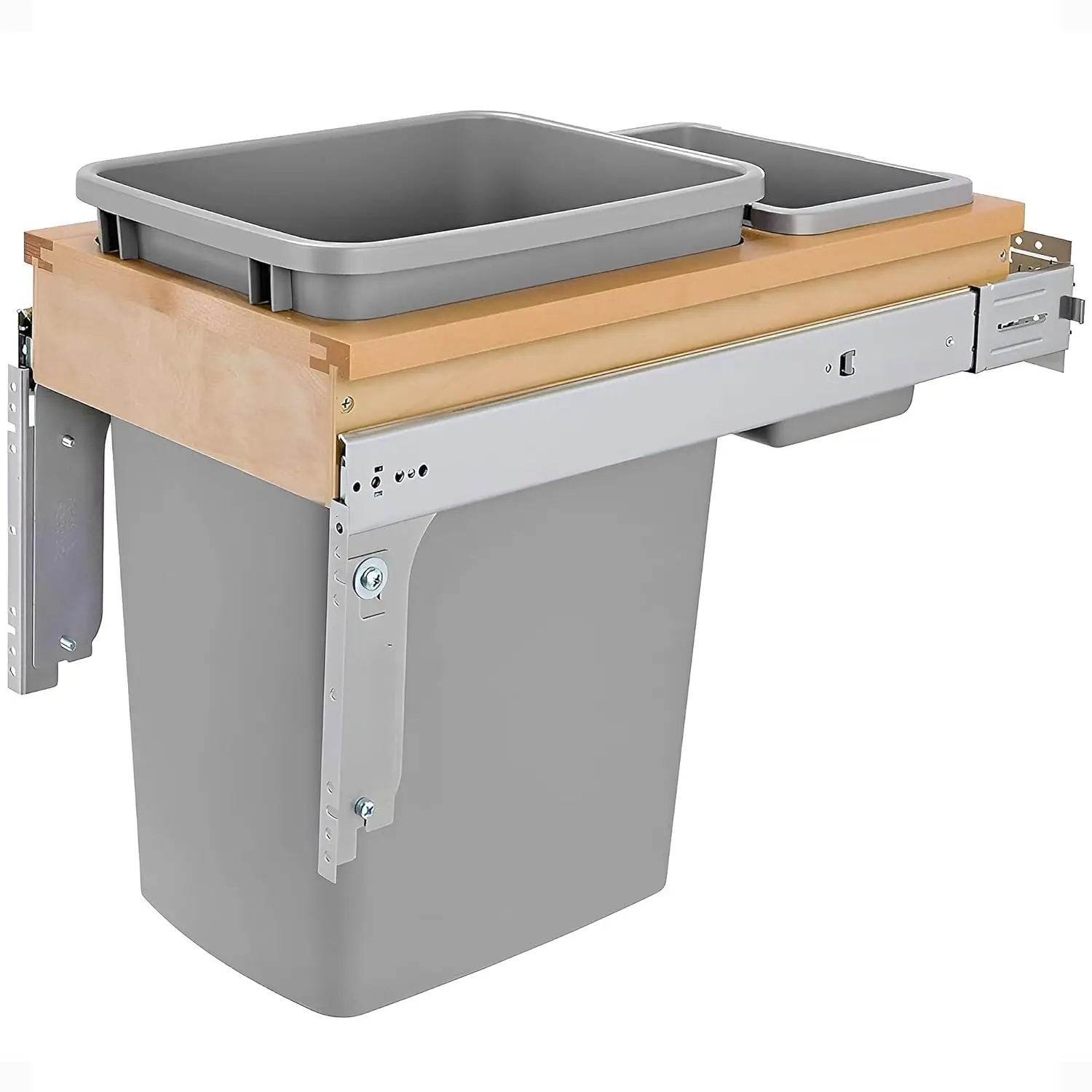 35 Qt Under Cabinet Pullout Trash Can with Soft-Close, 12" Wide, Full-Extension Slides, Silver
35 Qt Under Cabinet Pullout Trash Can with Soft-Close, 12" Wide, Full-Extension Slides, Silver