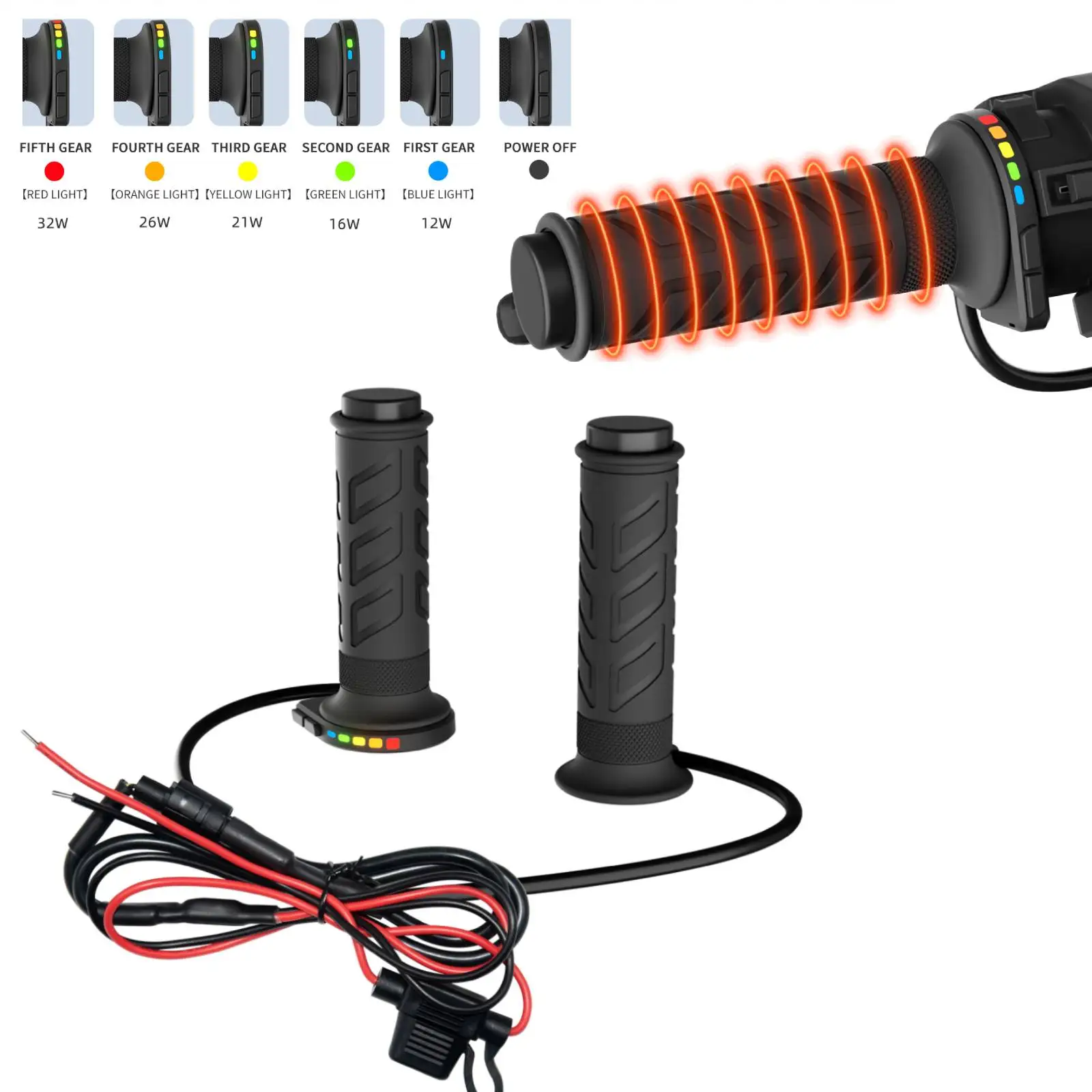 1 Pair 12V 22mm Electric Heating Handle 5-Gear Temperature Adjustable Motorcycle Hot Grips Motorcycle Heated Hand Grips
1 Pair 12V 22mm Electric Heating Handle 5-Gear Temperature Adjustable Motorcycle Hot Grips Motorcycle Heated Hand Grips