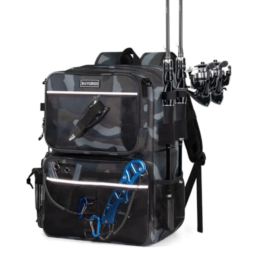 Рыболовный рюкзак с отстегивающимся отделением для наживки, большая водонепроницаемая сумка для снастей, снаряжения и оборудования для рыбалки, кемпинга и походов
Рыболовный рюкзак с отстегивающимся отделением для наживки, большая водонепроницаемая сумка для снастей, снаряжения и оборудования для рыбалки, кемпинга и походов