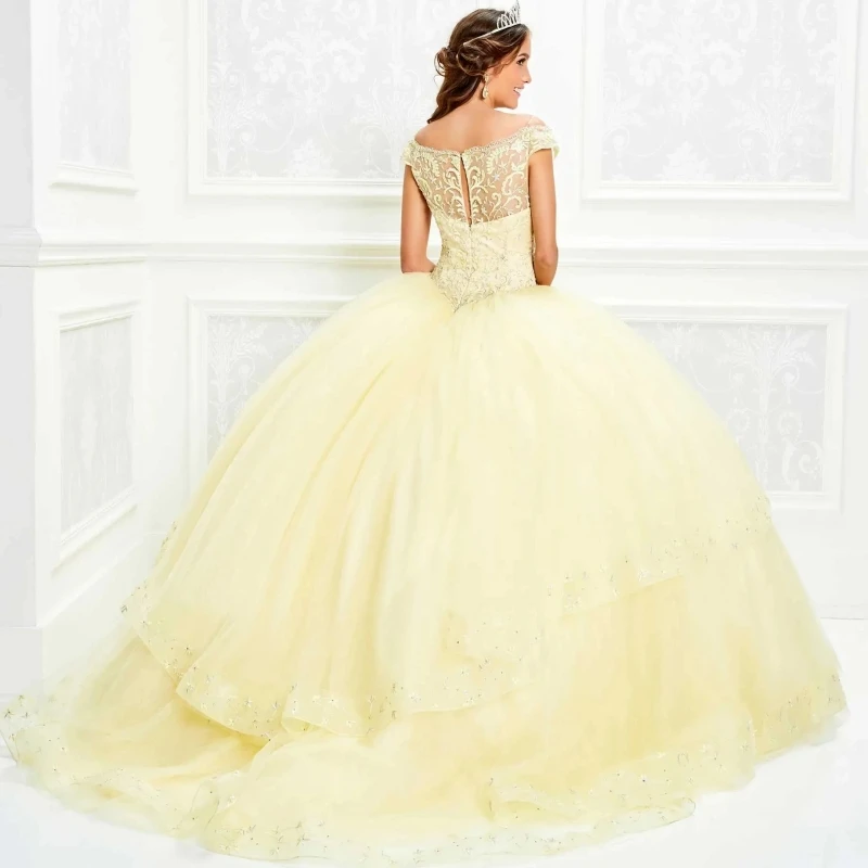Puffy Tulle Quinceanera Dresses Off The Shoulder Appliques Lace Ball Gowns Sweet 16 Vestidos de 15 Años
Puffy Tulle Quinceanera Dresses Off The Shoulder Appliques Lace Ball Gowns Sweet 16 Vestidos de 15 Años