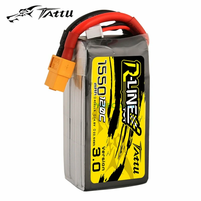 TATTU R-line Версия 3,0 1550 мАч 120C 4S/6S 14,8 в/22,2 в Lipo аккумулятор с разъемом XT60 для радиоуправляемого FPV гоночного дрона
TATTU R-line Версия 3,0 1550 мАч 120C 4S/6S 14,8 в/22,2 в Lipo аккумулятор с разъемом XT60 для радиоуправляемого FPV гоночного дрона