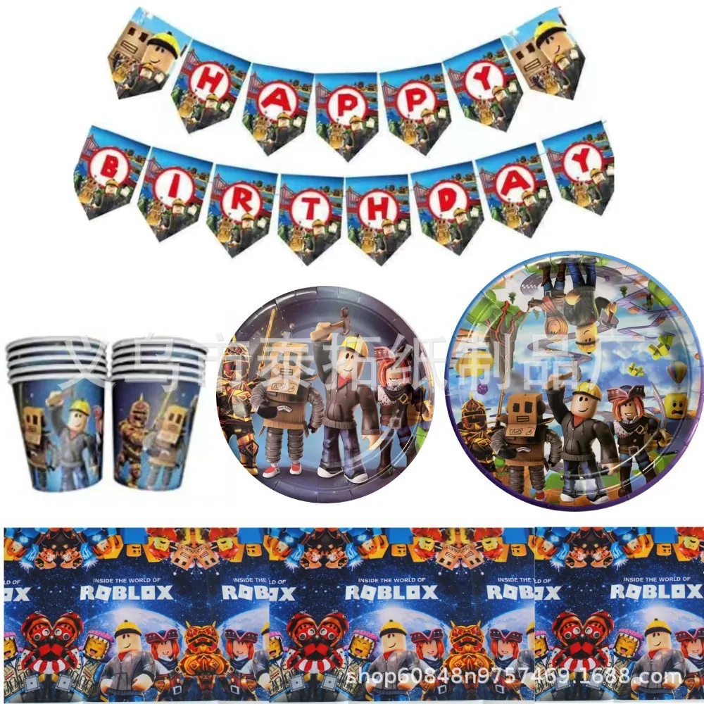 Birthday Party&Virtual World Roblox Supplies Disposable Tableware Set Banner 7 Inch Plates Cups Tablecloth For Boys And Girls
Birthday Party&Virtual World Roblox Supplies Disposable Tableware Set Banner 7 Inch Plates Cups Tablecloth For Boys And Girls