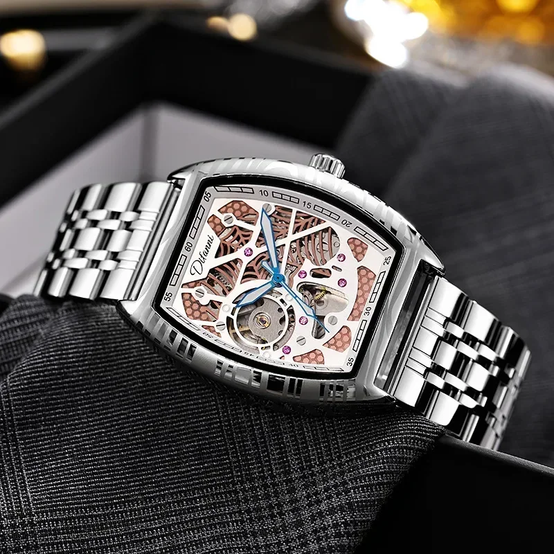 Wine Barrel Spider Web Hollow Automatic Mechanical Watch Men's Tourbillon Bidirectional Waterproof Luminous Man Sports Watch
Wine Barrel Spider Web Hollow Automatic Mechanical Watch Men's Tourbillon Bidirectional Waterproof Luminous Man Sports Watch