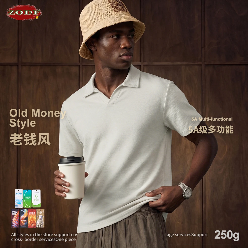 ZODF Vintage Summer Men 250gsm Solid Polo T Shirts Unisex Old Money Style Seagull Collar Short Sleeve T-Shirt Brand Tops HY1283
ZODF Vintage Summer Men 250gsm Solid Polo T Shirts Unisex Old Money Style Seagull Collar Short Sleeve T-Shirt Brand Tops HY1283