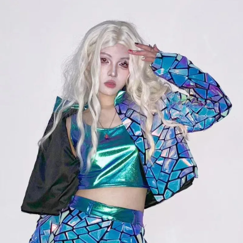 Корейский джаз, женская куртка из сетчатой пряжи, верхняя юбка, крутой костюм для джазовых танцев, уличная женская одежда в стиле хип-хоп, униформа для подиума
Корейский джаз, женская куртка из сетчатой пряжи, верхняя юбка, крутой костюм для джазовых танцев, уличная женская одежда в стиле хип-хоп, униформа для подиума