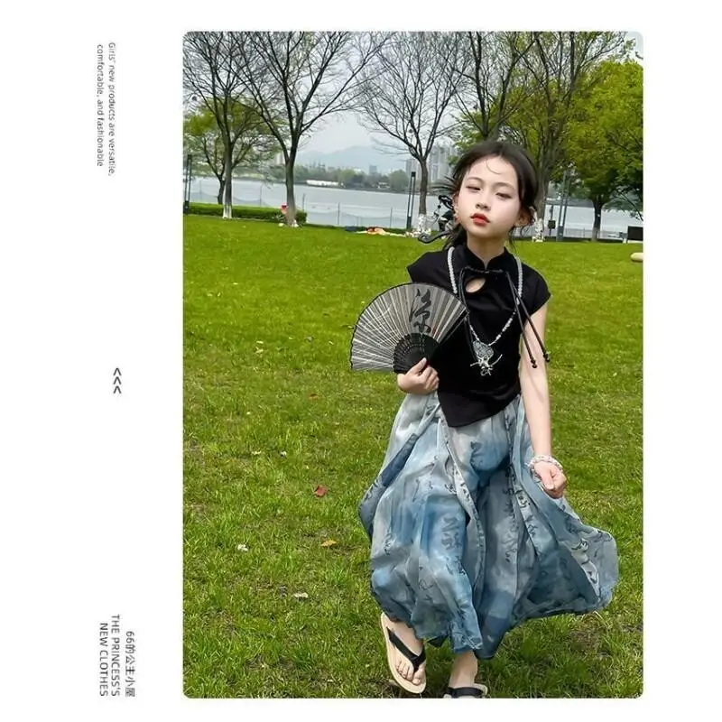 Girl Summer Mamian Skirt Set 2026 New Hanfu Kids Chinese Style Short Sleeve New Two Piece Outfit Fashion Daily Wear Clothing Set
Girl Summer Mamian Skirt Set 2026 New Hanfu Kids Chinese Style Short Sleeve New Two Piece Outfit Fashion Daily Wear Clothing Set