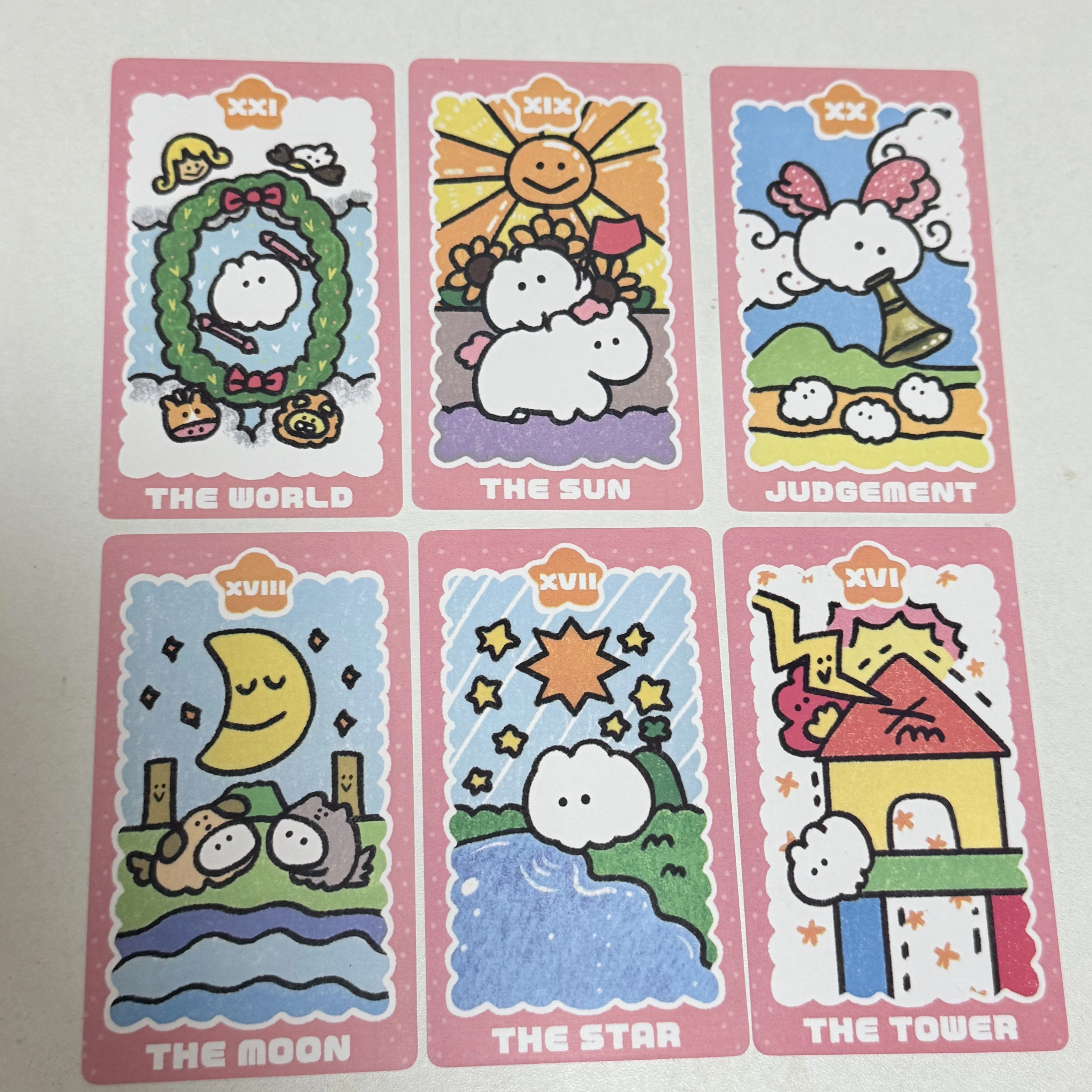 Таро Mokmok Chan, 78 шт., кавайные карты Таро, игровые карты, настольные игрушки, развлечения
Таро Mokmok Chan, 78 шт., кавайные карты Таро, игровые карты, настольные игрушки, развлечения