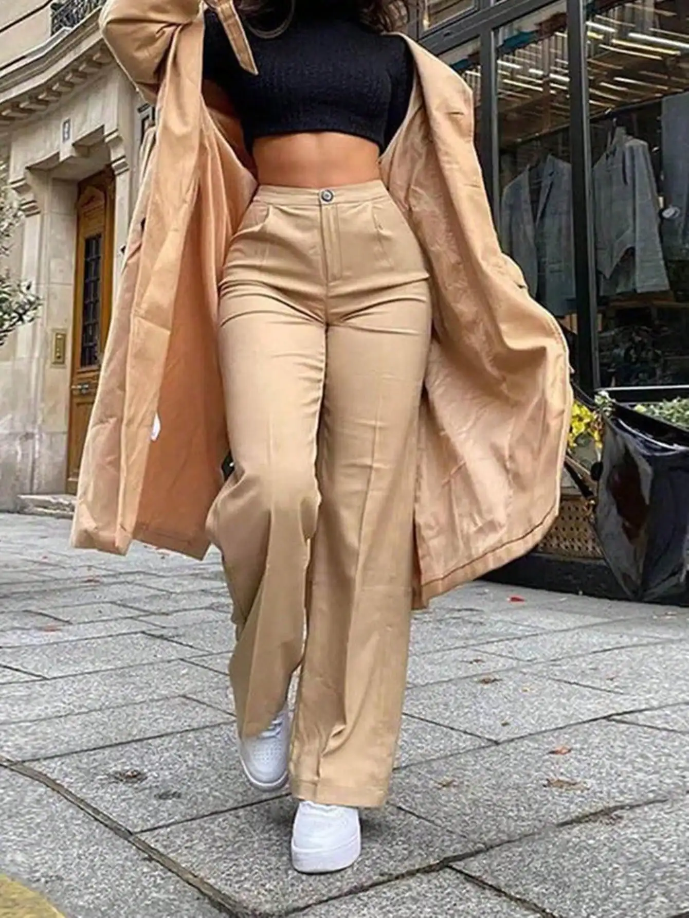 Ladies' beige suit pants 2025 high-waisted wide-leg pants, business casual office pants, fashionable formal wear
Ladies' beige suit pants 2025 high-waisted wide-leg pants, business casual office pants, fashionable formal wear