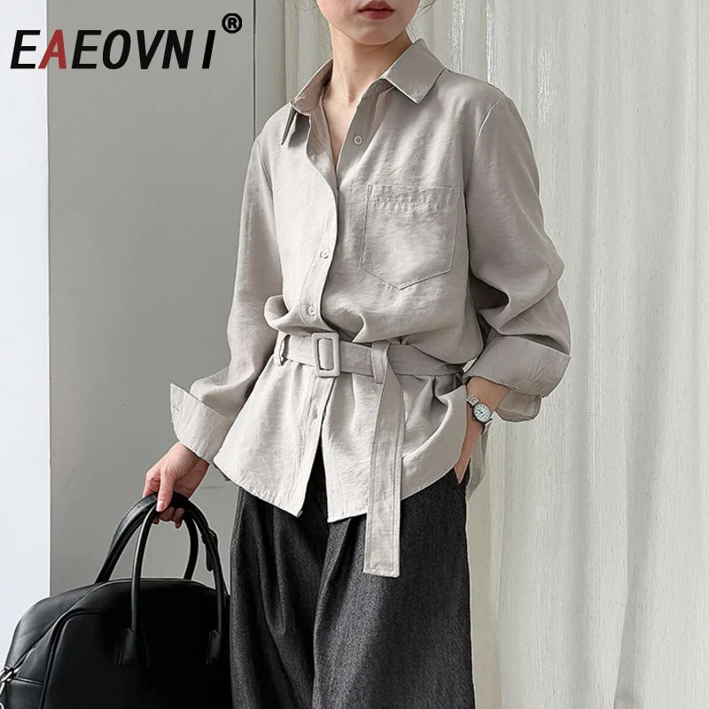 EAEOVNI Women Solid Color Shirt Fashion Belt Gathered Waist Long Sleeve Versatile Button Shirt Casual 2025 Autumn New Clothing
EAEOVNI Women Solid Color Shirt Fashion Belt Gathered Waist Long Sleeve Versatile Button Shirt Casual 2025 Autumn New Clothing
