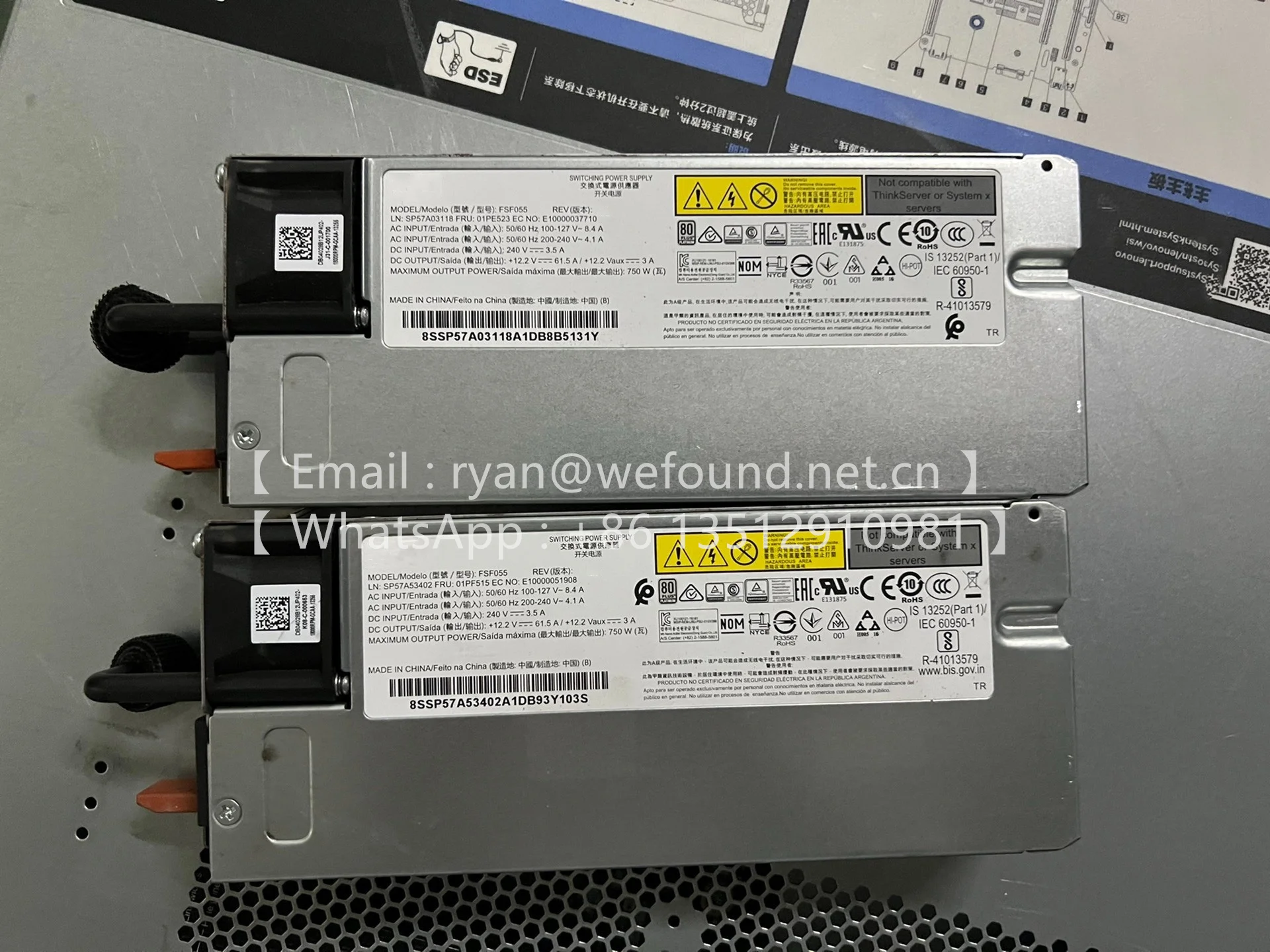 ДЛЯ Lenovo SR550 SR590 SR650 SR860 SR570 БЛОК ПИТАНИЯ СЕРВЕР, 750 Вт 700- 014188 -1500 ФСФ055
ДЛЯ Lenovo SR550 SR590 SR650 SR860 SR570 БЛОК ПИТАНИЯ СЕРВЕР, 750 Вт 700- 014188 -1500 ФСФ055