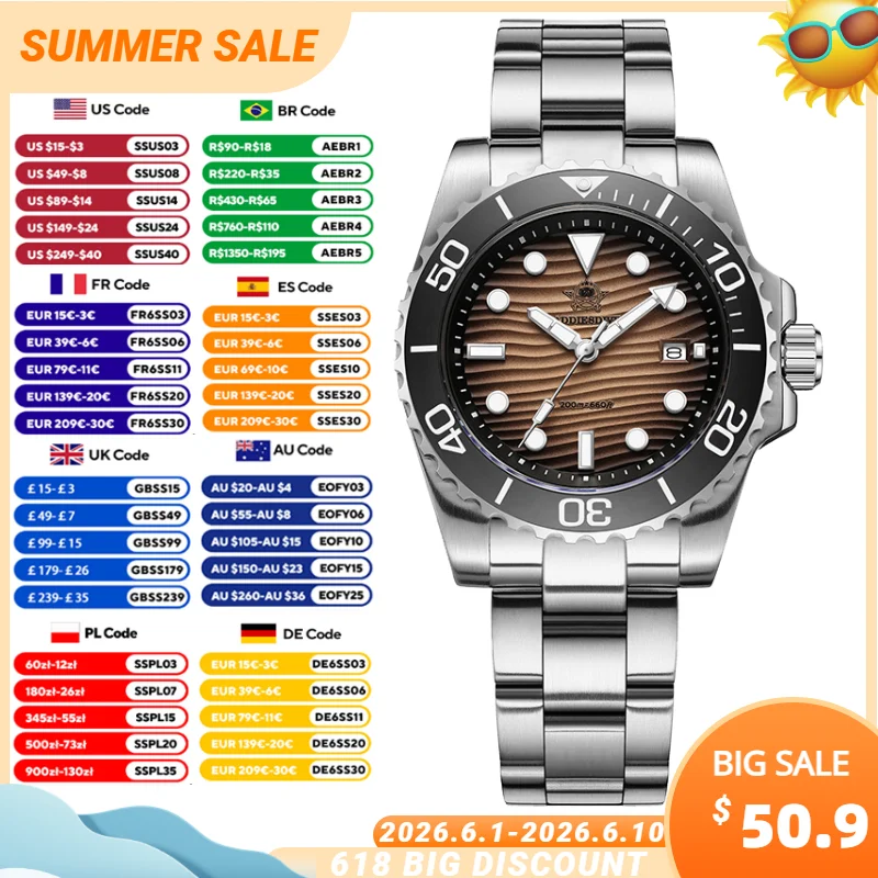 ADDIESDIVE Men's Quartz Watch High Quality 41mm Sand Dial Diver Wristwatch Super Luminous 200M Waterproof Calendar Steel Watches
ADDIESDIVE Men's Quartz Watch High Quality 41mm Sand Dial Diver Wristwatch Super Luminous 200M Waterproof Calendar Steel Watches
