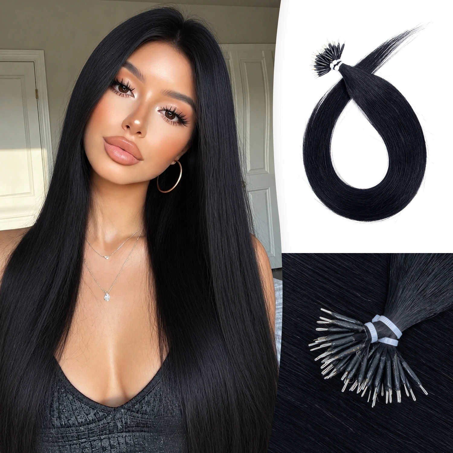 MRAHAIR Nano Rings Human Hair Extension Micro Link Hair Extensions Machine Remy PreBond Straight Nano Beads Tip 12-22 inch
MRAHAIR Nano Rings Human Hair Extension Micro Link Hair Extensions Machine Remy PreBond Straight Nano Beads Tip 12-22 inch