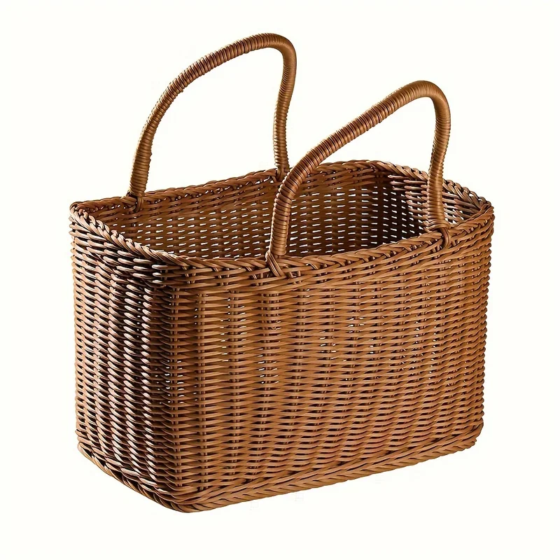 Multi Functional Woven Rattan Basket - Perfect For Fruits, Vegetables, Snacks, And Picnics | Durable Polypropylene Frame
Multi Functional Woven Rattan Basket - Perfect For Fruits, Vegetables, Snacks, And Picnics | Durable Polypropylene Frame