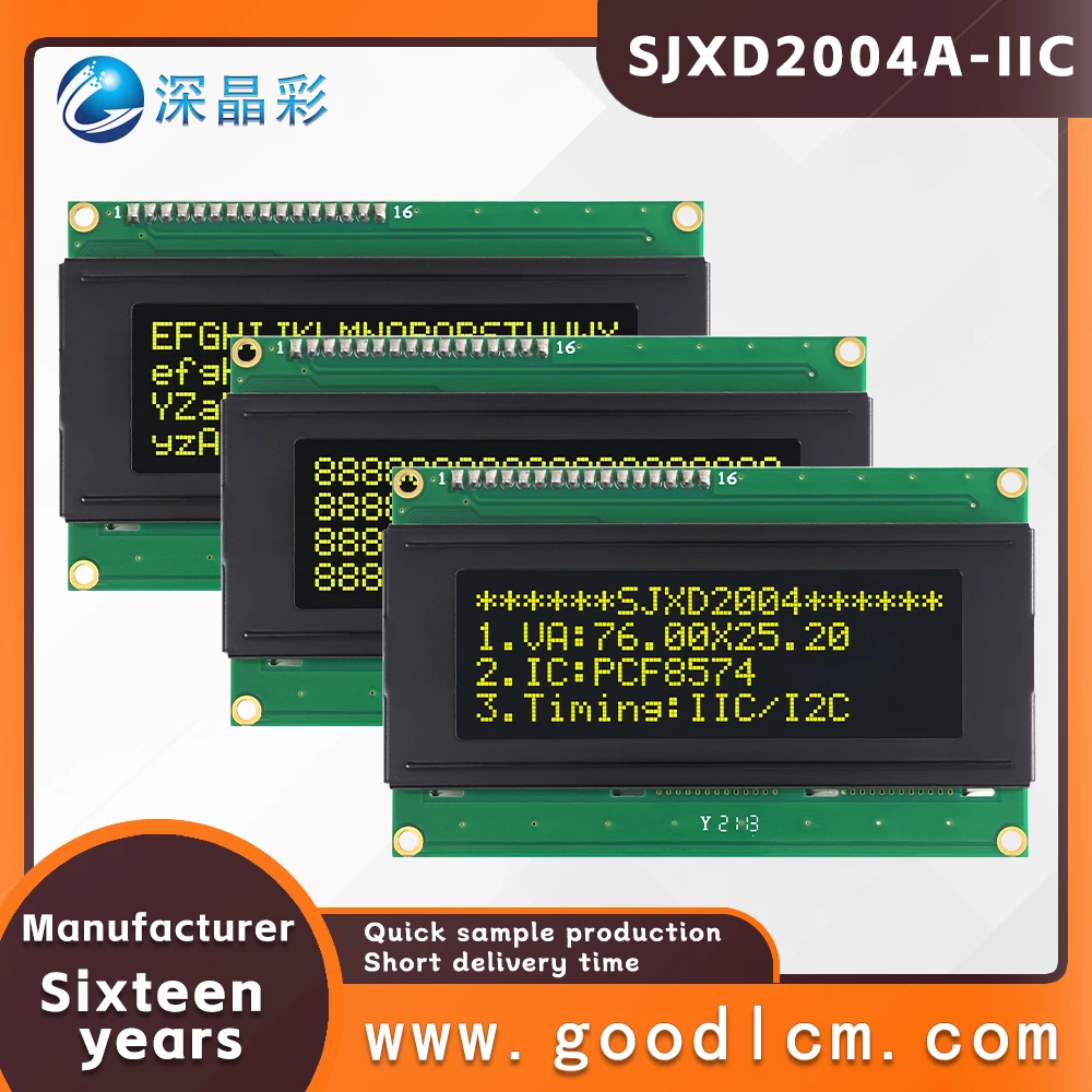 Производитель ЖК-дисплея 20*4 символов экран IIC/I2C интерфейс SJXD2004A-IIC VA желтый отрицательный с подсветкой LCM ЖК-модуль
Производитель ЖК-дисплея 20*4 символов экран IIC/I2C интерфейс SJXD2004A-IIC VA желтый отрицательный с подсветкой LCM ЖК-модуль