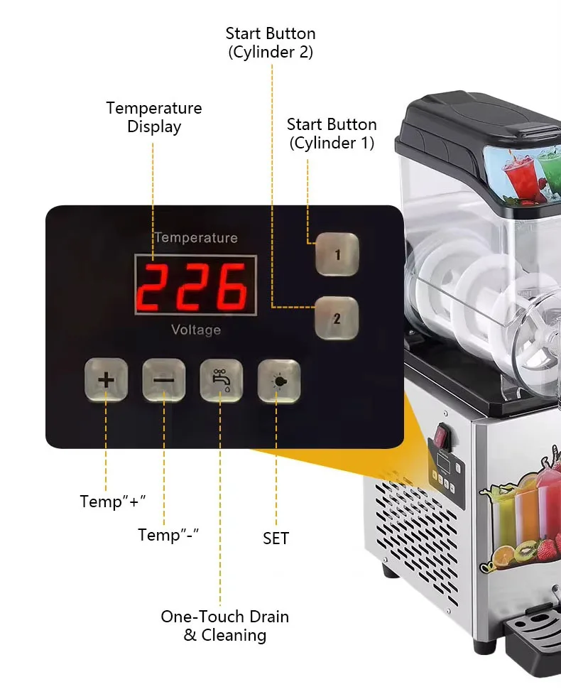 Single Tank Slush Making Unit, 12L Capacity, Frozen Drink Processing Tool, Make Smoothie & Slush For Commercial Shop
Single Tank Slush Making Unit, 12L Capacity, Frozen Drink Processing Tool, Make Smoothie & Slush For Commercial Shop