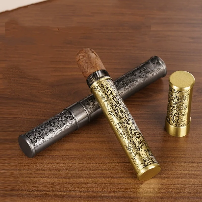 Cigars Case Single Tube Humidor Moisturizing Seal Cover Portable Metal Box Travel Outdoor Waterproof Cigar Accessories for Men
Cigars Case Single Tube Humidor Moisturizing Seal Cover Portable Metal Box Travel Outdoor Waterproof Cigar Accessories for Men