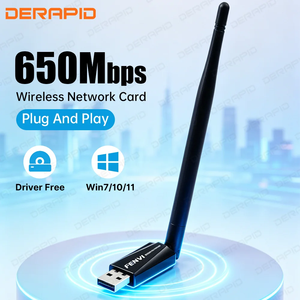 650M USB WiFi Adapter Dual Band 2.4G 5.8G High Gain Antenna RTL8811CU Wireless Network Card for PC Laptop Windows 10 11
650M USB WiFi Adapter Dual Band 2.4G 5.8G High Gain Antenna RTL8811CU Wireless Network Card for PC Laptop Windows 10 11