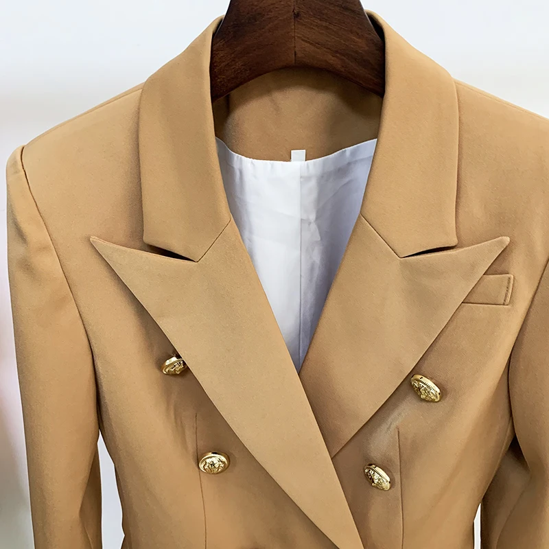 2023 HIGH QUALITY Newest Star Style Designer Jacket Women's Classic Lion Buttons Double Breasted Slim Fit Blazer Brown
2023 HIGH QUALITY Newest Star Style Designer Jacket Women's Classic Lion Buttons Double Breasted Slim Fit Blazer Brown