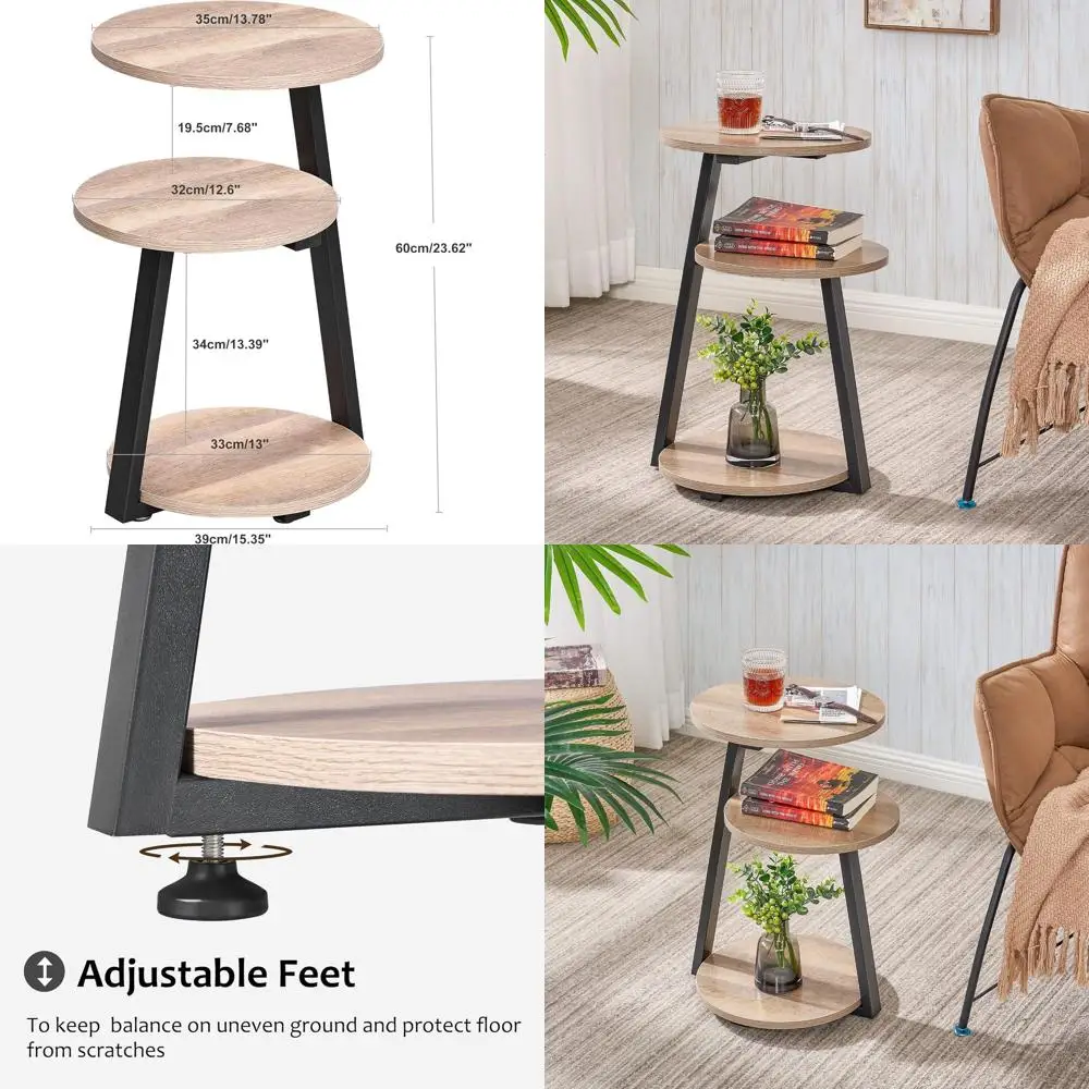 3-Tier Metal Frame Accent Table, Greige Nightstand with Side Table for Living Room and Bedroom
3-Tier Metal Frame Accent Table, Greige Nightstand with Side Table for Living Room and Bedroom