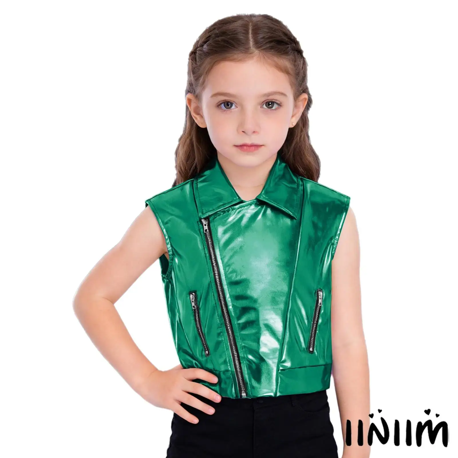 Kid Girls Boys Metallic Jazz Dance Jacket Sleeveless Sports Waistcoat Hip-hop Street Dance Coats Outwear Party Stage Performance
Kid Girls Boys Metallic Jazz Dance Jacket Sleeveless Sports Waistcoat Hip-hop Street Dance Coats Outwear Party Stage Performance