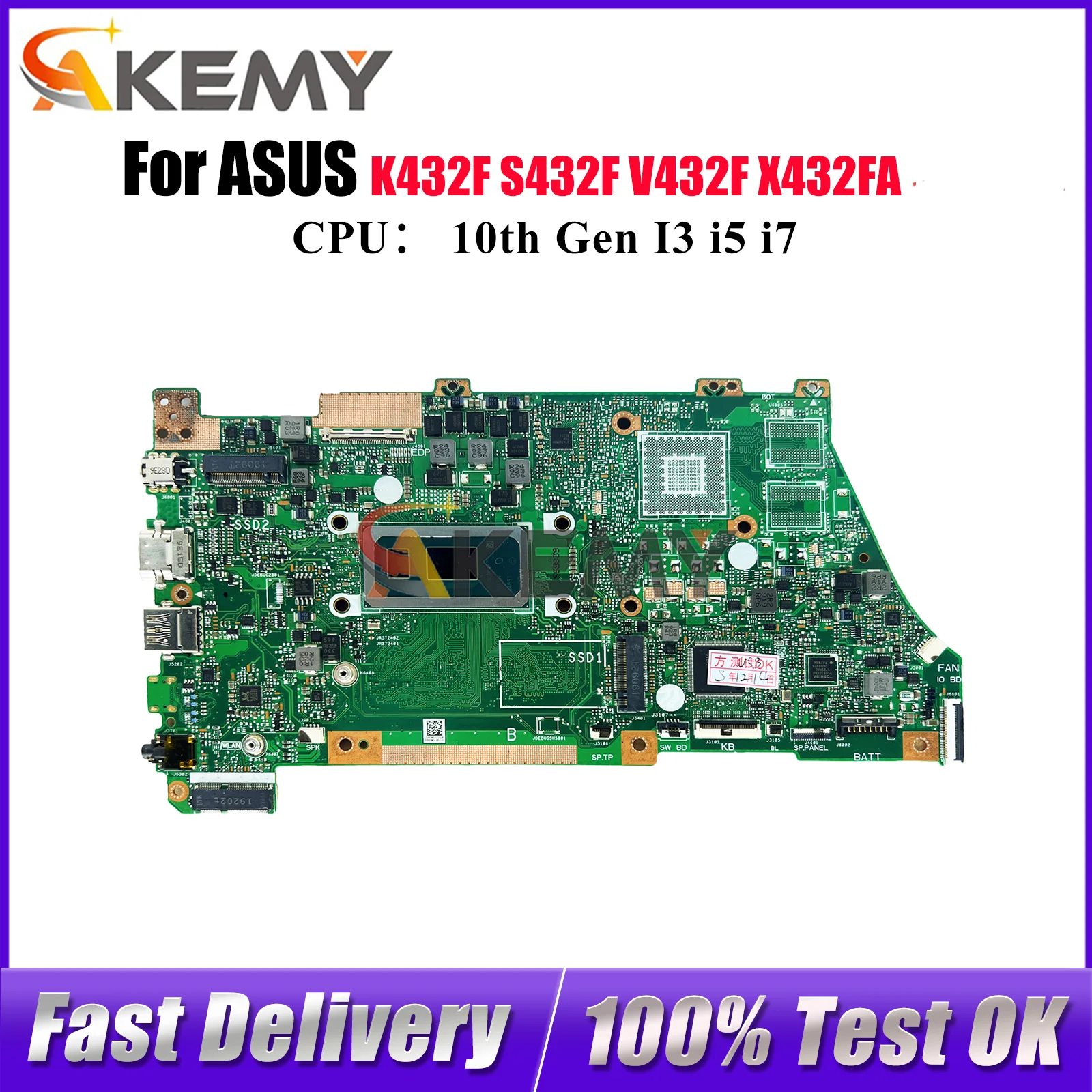 X432FA Laptop Motherboard For ASUS VivoBook S432F V432F X432FL X432F K432F X432FA X432FLC X432FAC Mainboard W/ 10th Gen I3 i5 i7
X432FA Laptop Motherboard For ASUS VivoBook S432F V432F X432FL X432F K432F X432FA X432FLC X432FAC Mainboard W/ 10th Gen I3 i5 i7