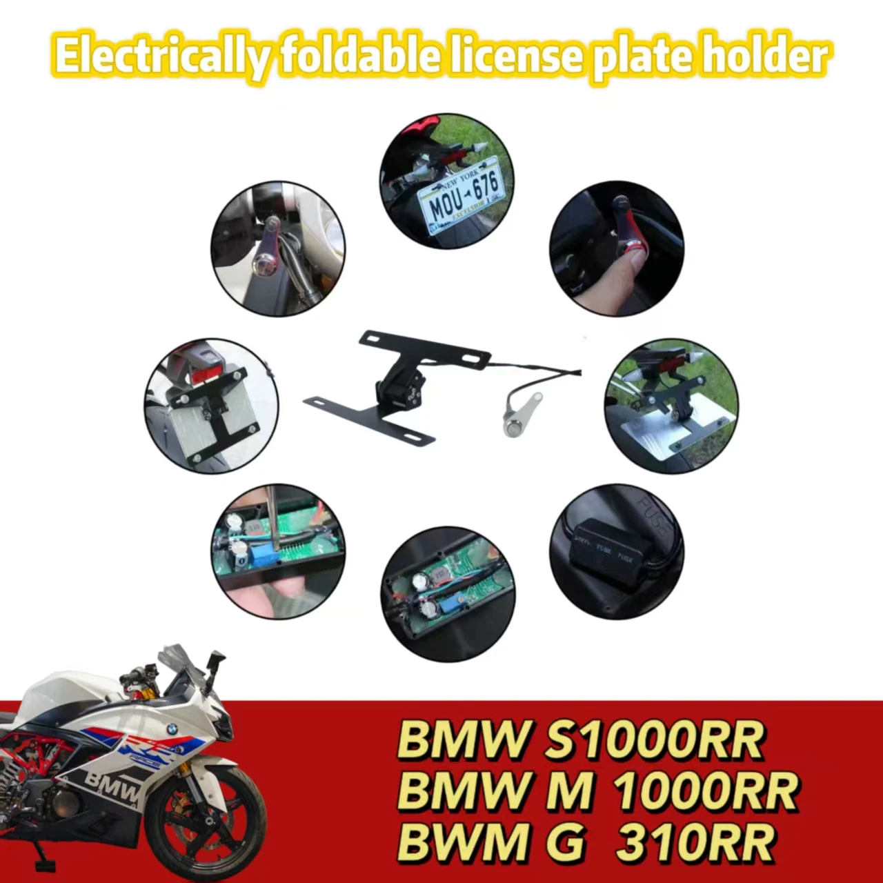 For BMW S1000RR M1000RR G310RR License Plate Premium Adjustable License Plate Button Switch license plate flipper
For BMW S1000RR M1000RR G310RR License Plate Premium Adjustable License Plate Button Switch license plate flipper